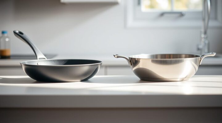 Panela antiaderente ou inox? Descubra qual é melhor pra sua cozinha.