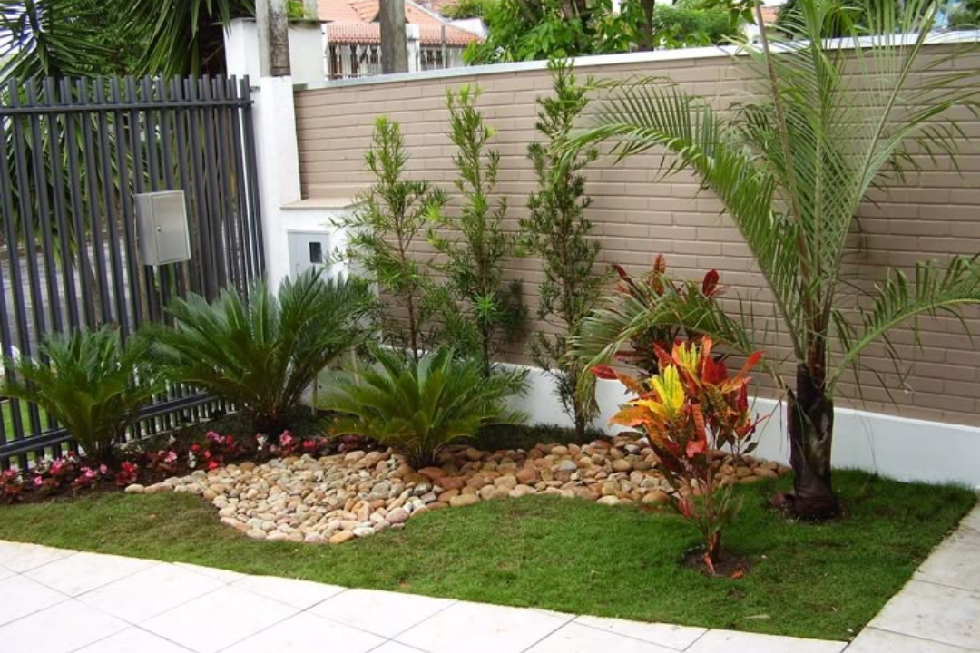 Jardim pequeno na frente de casa